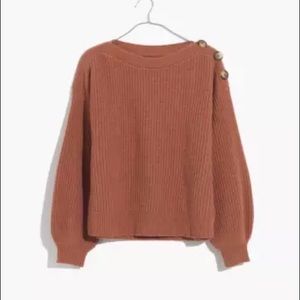 Madewell Boatneck Button-Shoulder Sweater